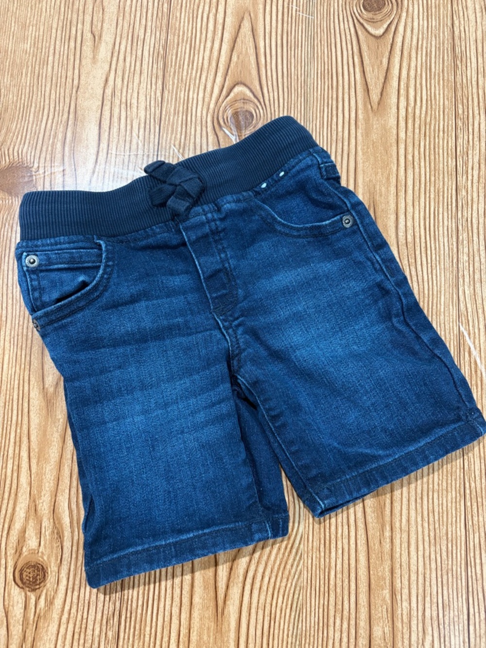 4/$20 Gymboree Toddler Dark Blue Denim Shorts Elastic Waistband Drawstring